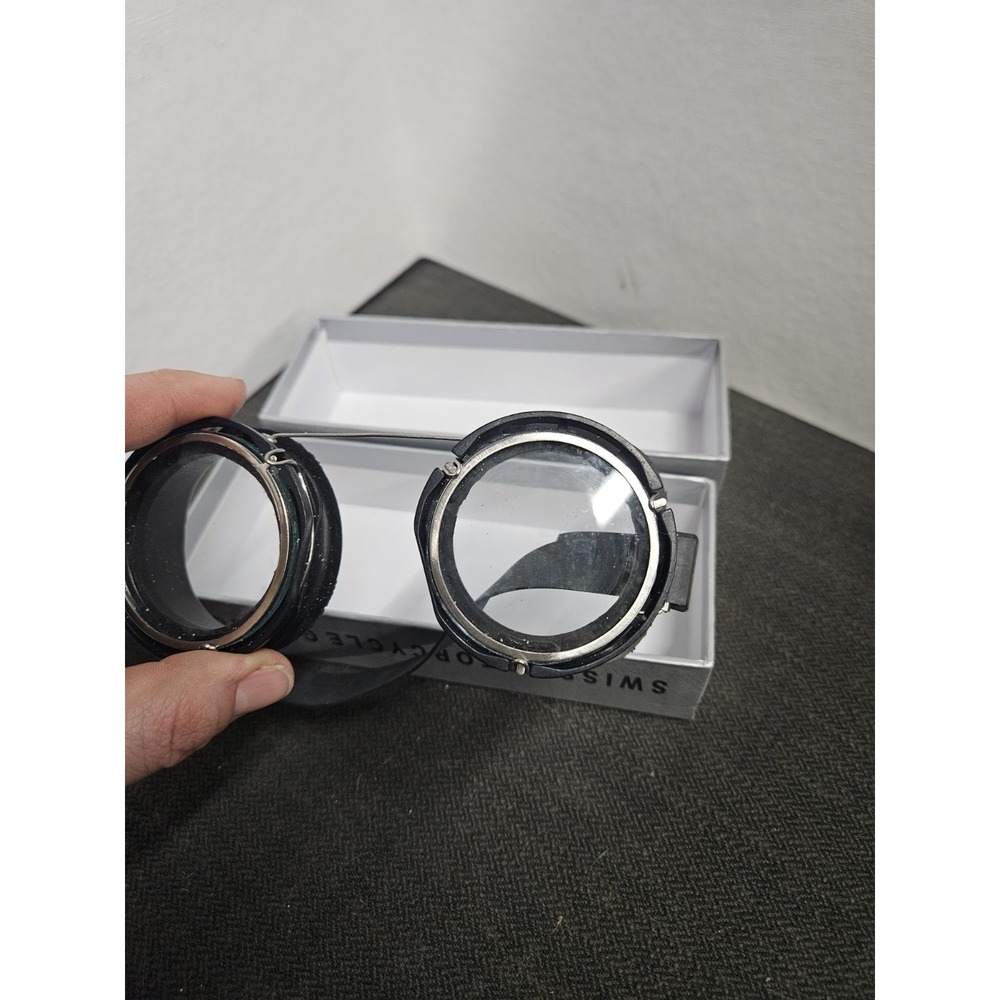 US SPEC Swiss Army Safety Round Motorcycle Goggles Protection Glass with Box - Picture 4 of 6